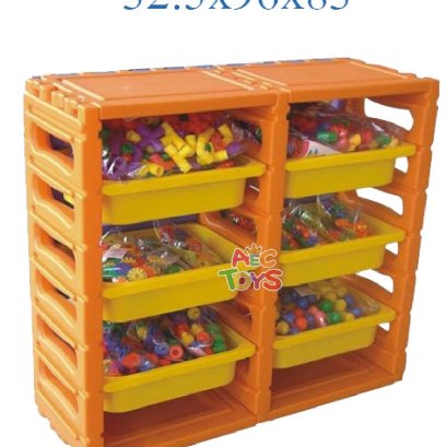 ชั้นเก็บของเล่นน็อคดาวน์ ถาดสไลน์ พลาสติก ขนาด 32.5*96*83 ซม.